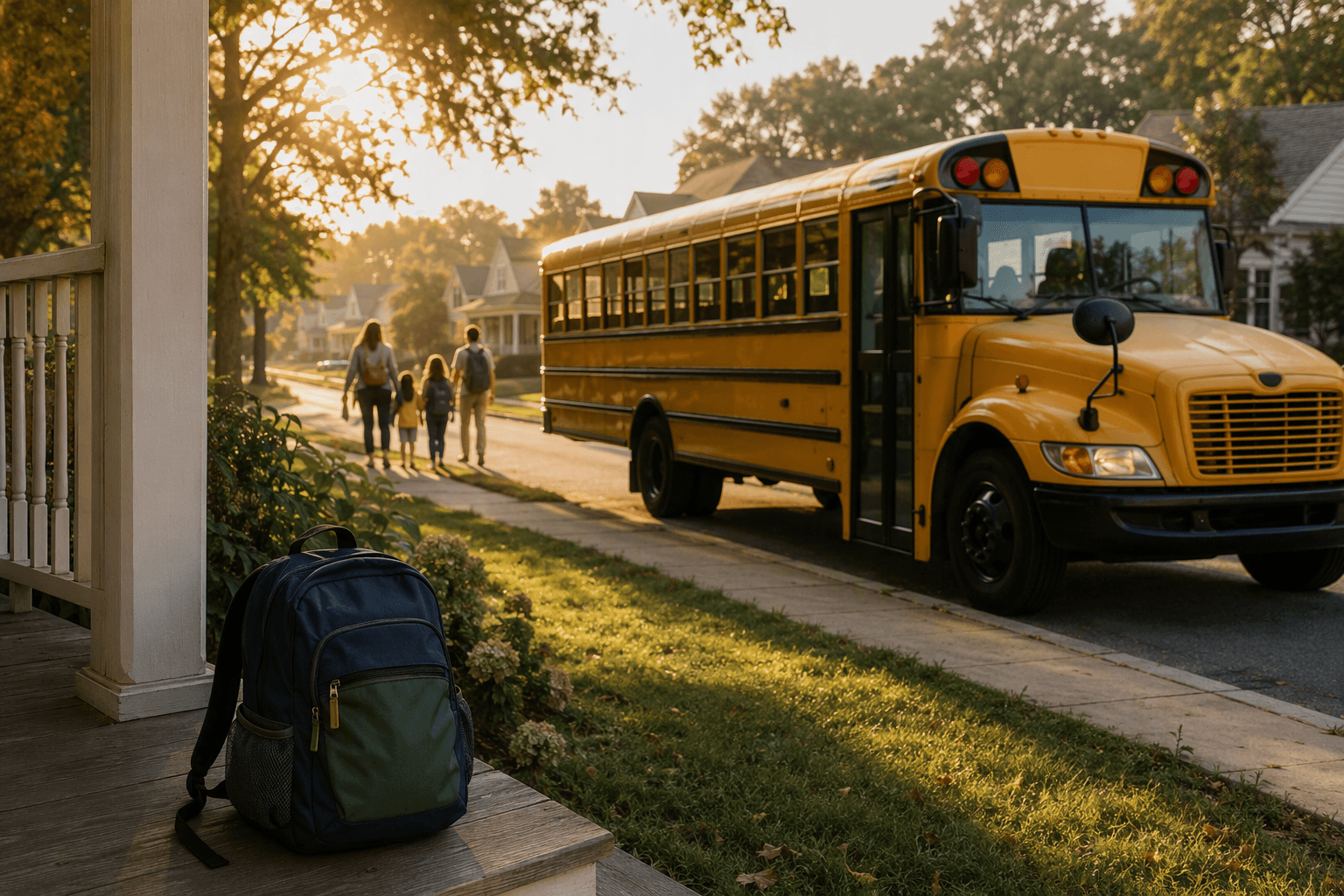 School Bus Morning - illustration, Jake Team LLC